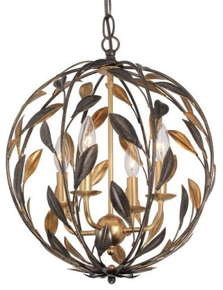Broche 4-Light Bronze Sphere Mini Chandelier