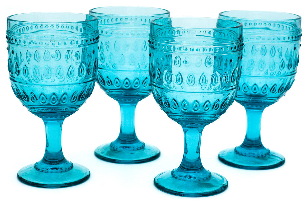 Fez Wine Glass Set of 4, Turquoise