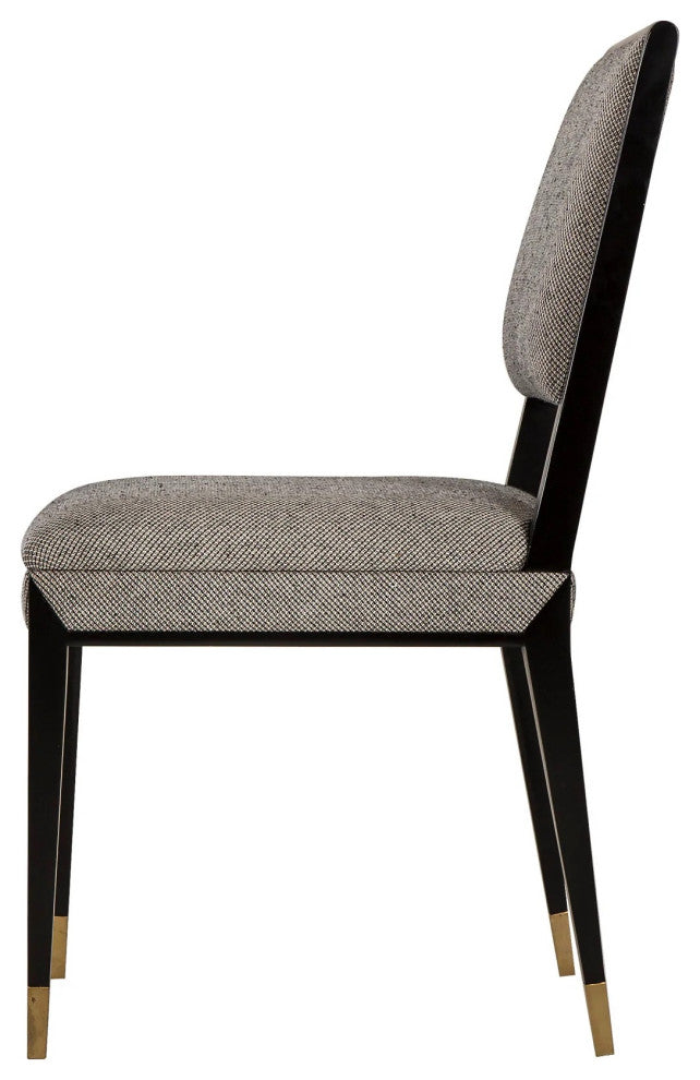Sonder Living Reform Elegant Side Chair | Black / Winston Speckle
