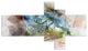 Green Iguana Close Up Painting, Abstract Canvas Artwork, 60"x32", 5 panels