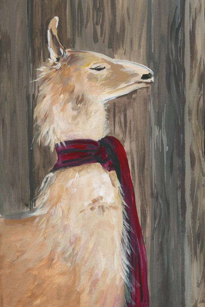 "Llama on Duty" Painting Print on Wrapped Canvas, 20"x30"