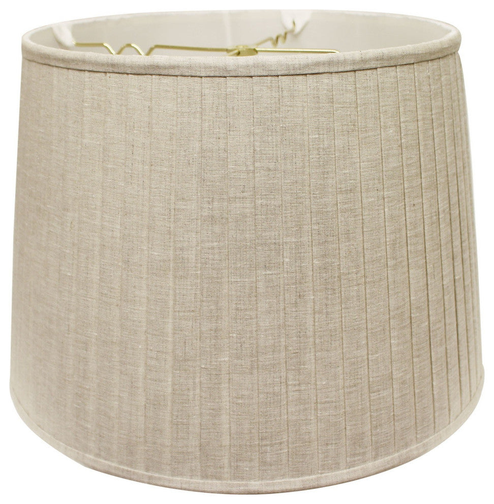 18" Cream Paperback Linen Lampshade With Side Pleats