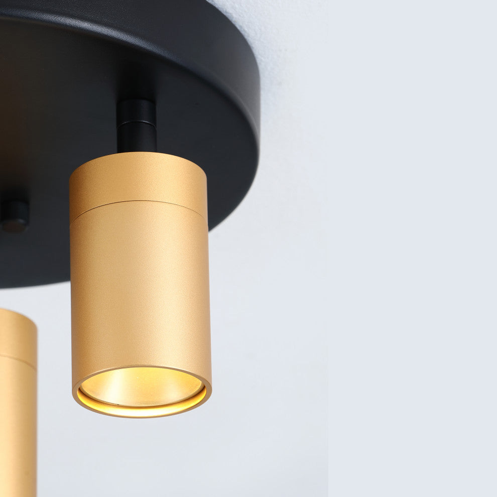 Vidalite Shura Integrated LED 3 Head Flush Mount, Gold