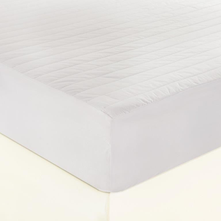 Cottonpure Sustainable 200 Thread Count Breathable 100% Cotton Mattress Pad, Whi