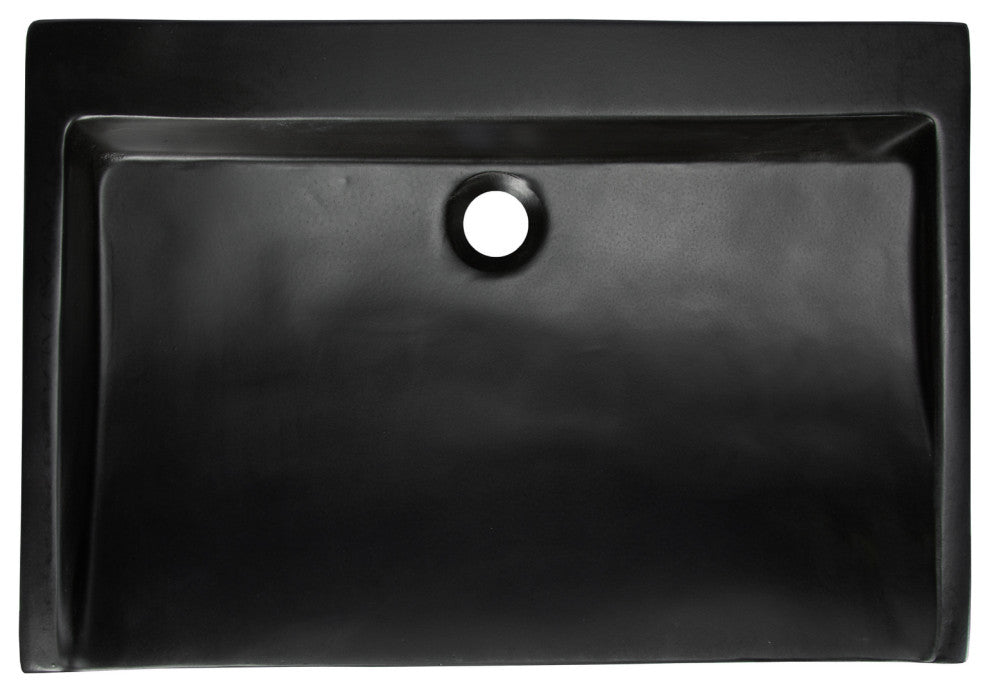 Eden Bath EB_N006CB Rectangular Sloped Concrete Vessel Sink - Charcoal
