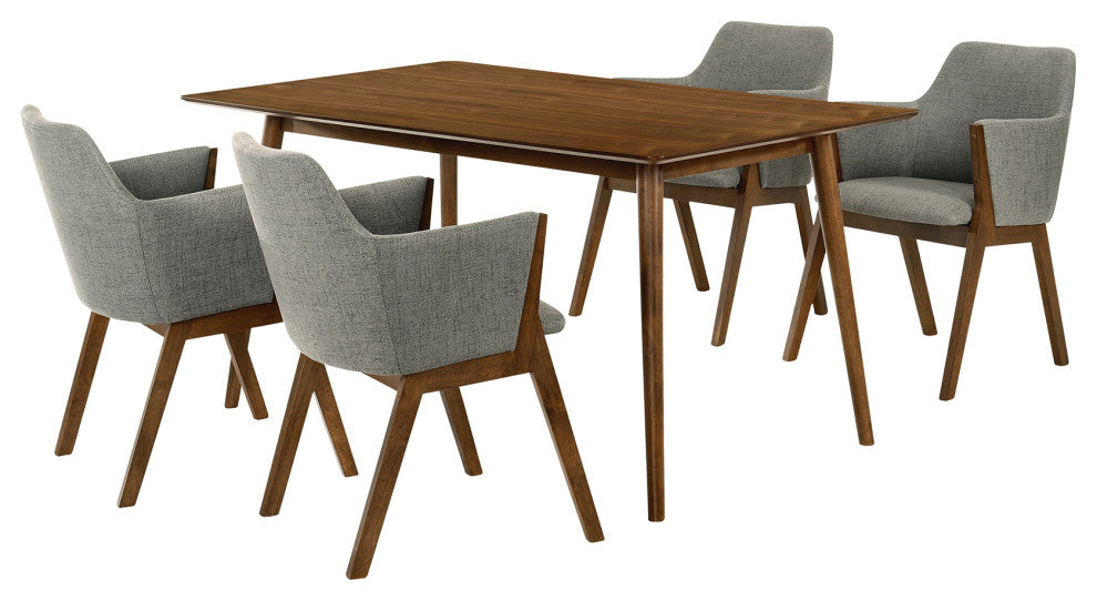 Westmont and Renzo Charcoal and Walnut 5-Piece Dining Set