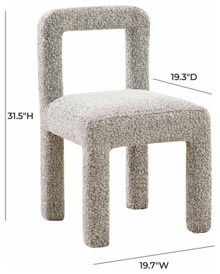 Hazel Boucle Dining Chair, Gray