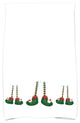 Elfin Magic Holiday Geometric Print Kitchen Towel, White
