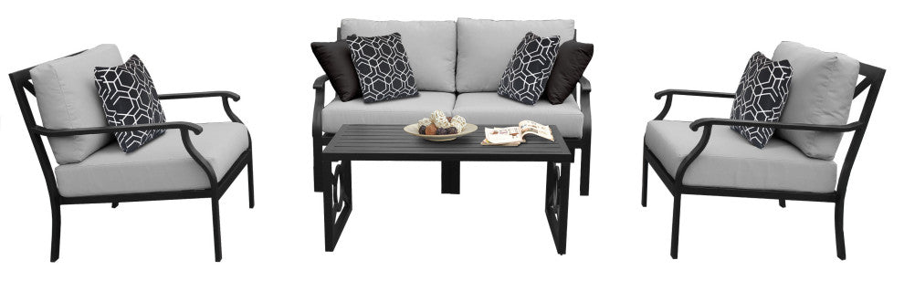 kathy ireland Madison Ave. 5 Piece Aluminum Patio Furniture Set 05c, Slate