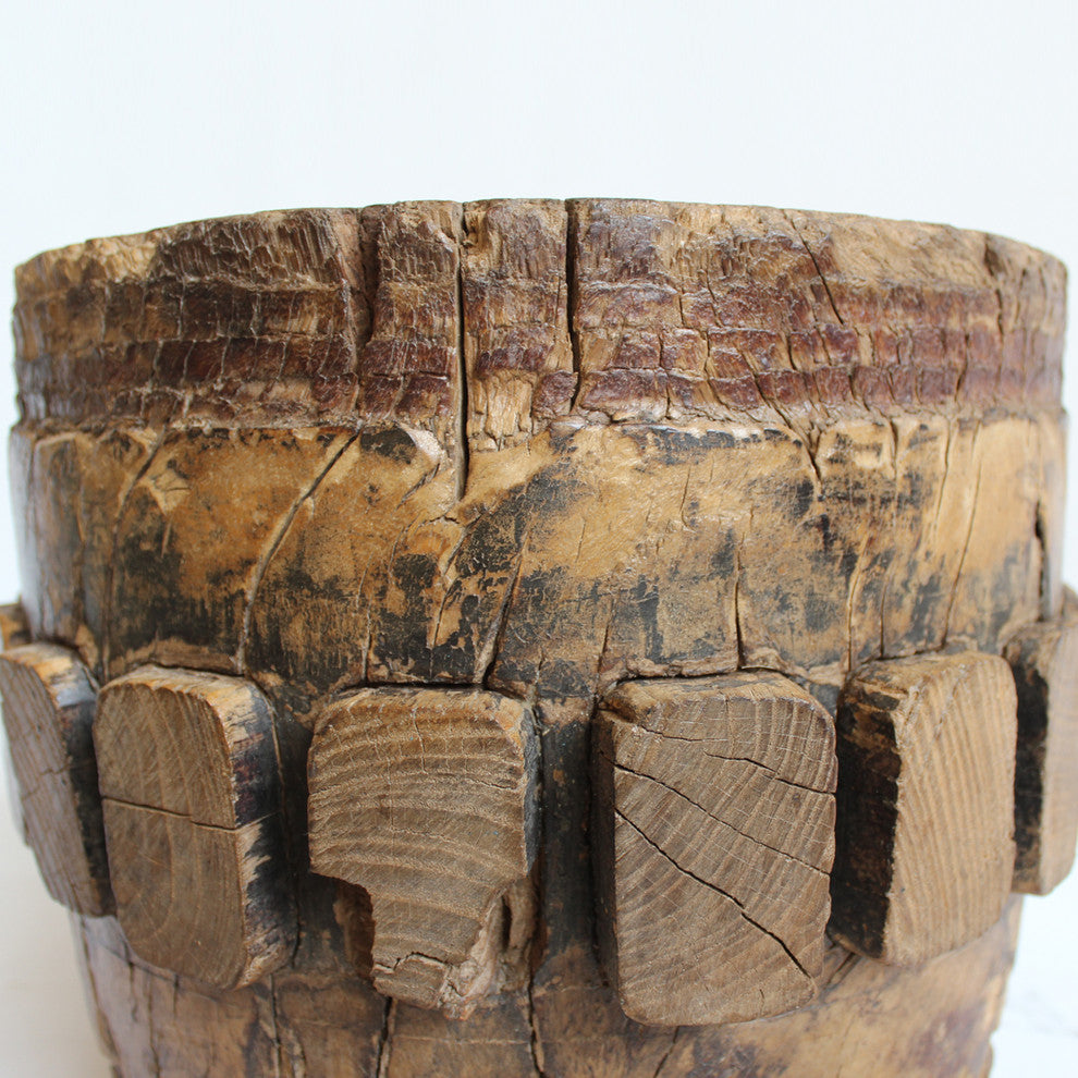 Consigned Mongolian Wood Axel Candle