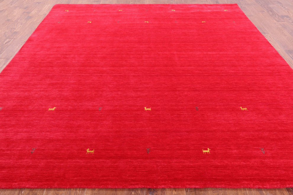10' Square Persian Gabbeh Handmade Wool Rug - Q15030