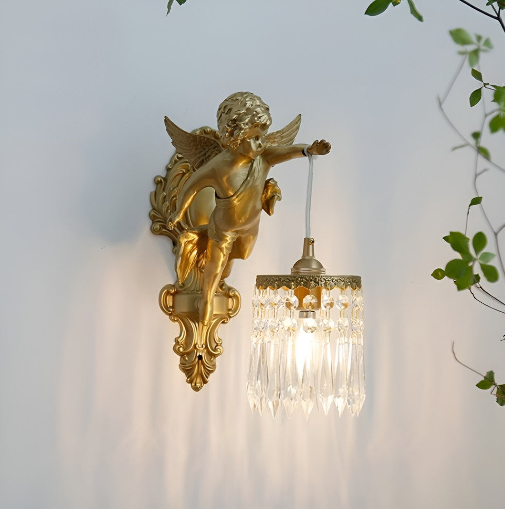 Luxury Wall Lamp in Medieval Style for Living Room, Bedroom, A, Cool Light