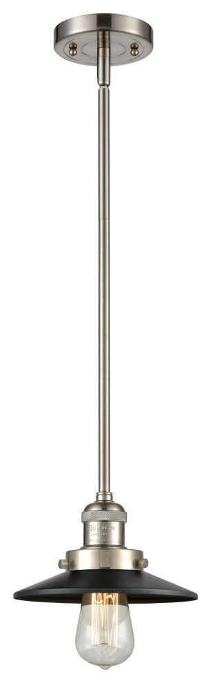 INNOVATIONS 201S-SN-M6-BK 1-Light Mini Pendant Brushed Satin Nickel