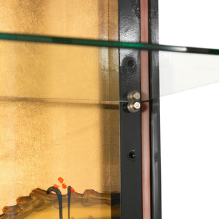 Gold Lacquer Curio Cabinet Cranes