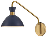 Lark 83250 Simon 1 Light 13" Tall Adjustable Hardwired or Plug-In - Matte Navy