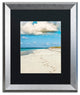 "Beach Walk" Framed Art by Yale Gurney, Silver, Black, 16"x20"