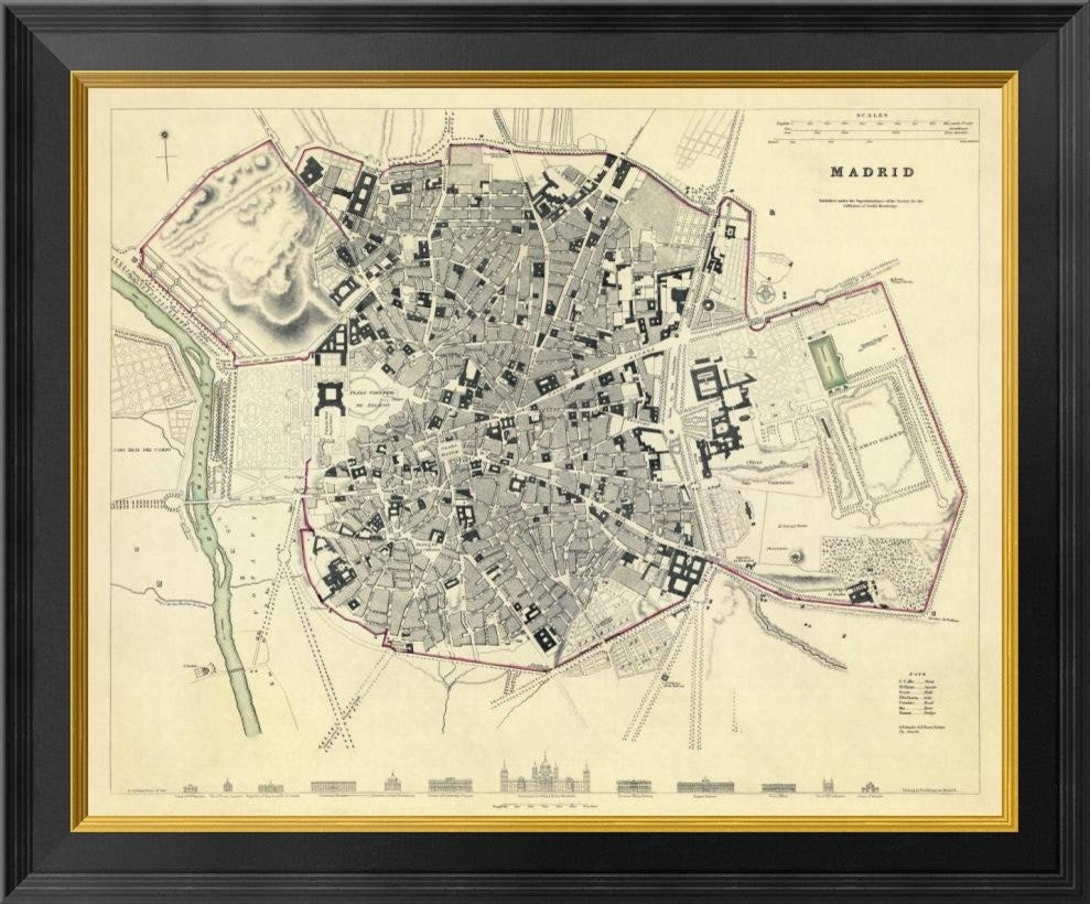 "Madrid, Spain, 1831"  by Society for the Diffusion of Useful Knowledge, 26x22"