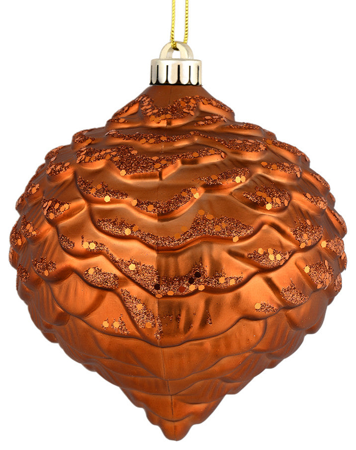 Vickerman N183888D 6" Copper Glitter Pinecone Christmas Ornament