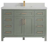 Cambridge 48" Single Sink Bath Vanity in Evergreen 2" Carrara Quartz