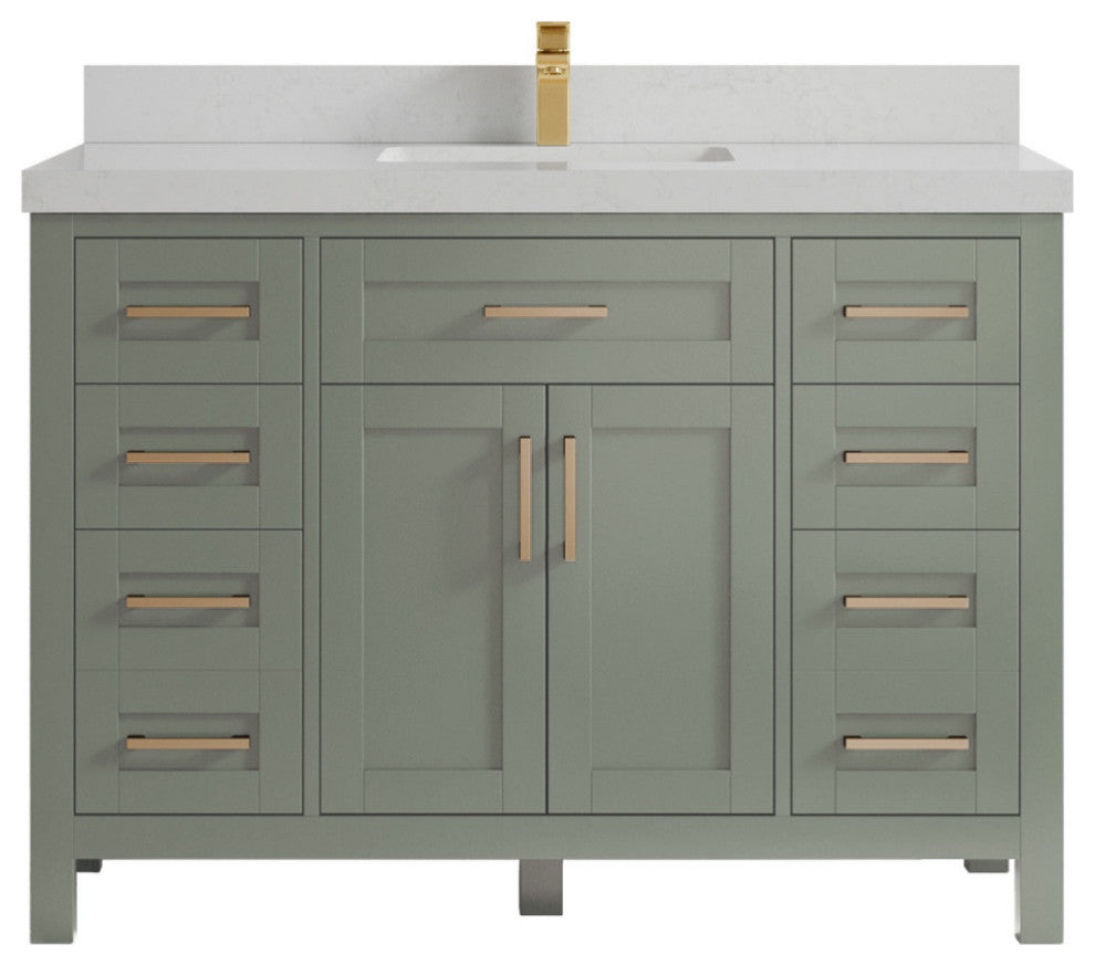 Cambridge 48" Single Sink Bath Vanity in Evergreen 2" Carrara Quartz