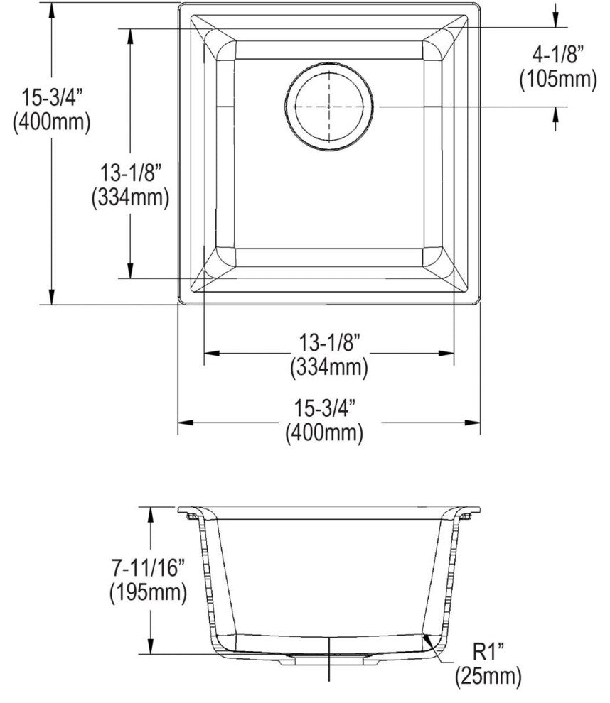 Elkay Quartz Classic Dual Mount Bar Sink Kit, Black