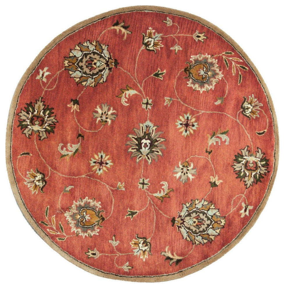 KAS Syriana 6008 Sienna Allover Mahal Area Rug, 5'6" Round