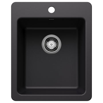 Blanco 443237 Liven 16-3/4" Drop-In/Undermount Single Basin - Coal Black
