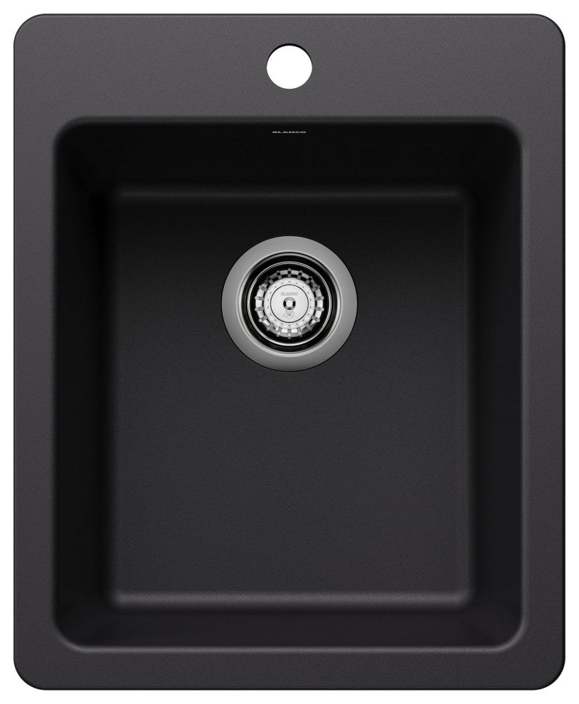 Blanco 443237 Liven 16-3/4" Drop-In/Undermount Single Basin - Coal Black