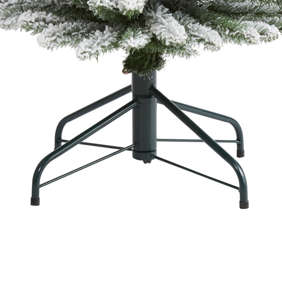 6' Flocked Pencil Artificial Christmas Tree With 438 Bendable Branches