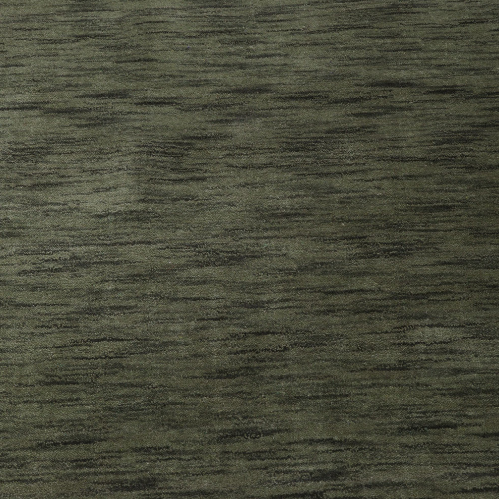 HAND KNOTTED LOOM WOOL ECO-FRIENDLY AREA RUGS - Rectangle, Green, Contemporary