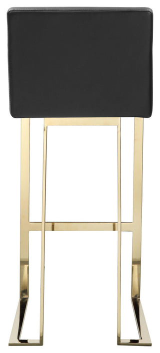 Dexter Bar Stool Faux Leather Black and Gold