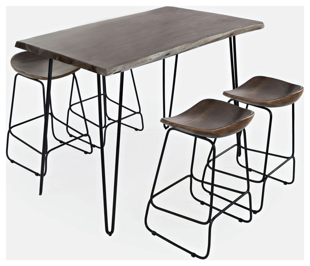 Nature's Edge 52" 5-Piece Counter Height Dining Set with Barstools - Slate