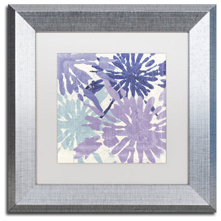 Color Bakery 'Blue Curry II' Matted Framed Art, Silver Frame, White Mat, 11x11