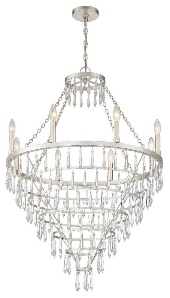Crystorama Lighting Group LUC-A9068 Lucille 8 Light 28"W Crystal - Antique