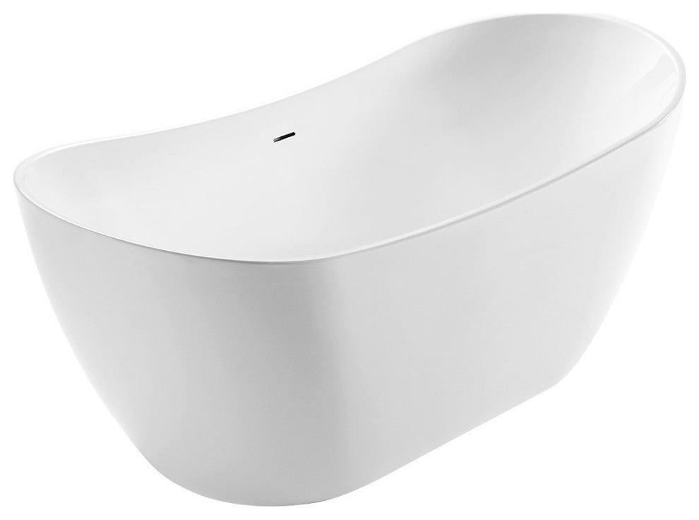 Philo 59 Inch Acrylic Double Slipper Freestanding Tub