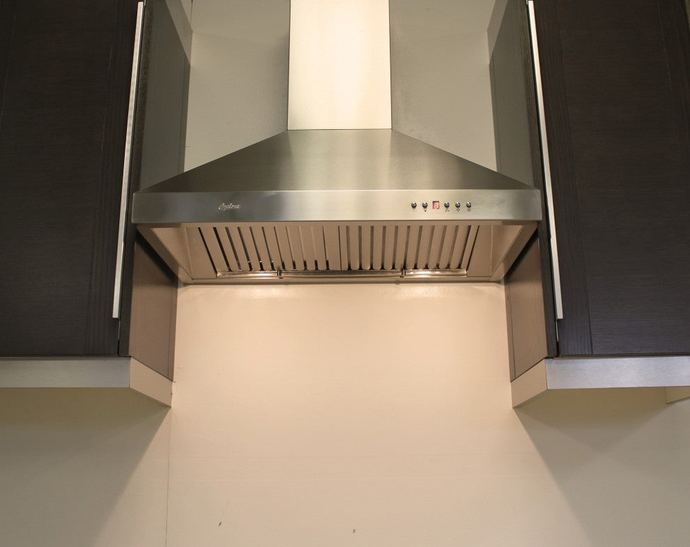Cyclone High-Powered Stainless Steel Wall-Mount Range Hood Pro Collection, 30"