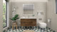 Belli 48" Wall Mounted Single Bathroom Vanity Set, Rosewood, Glossy White Top