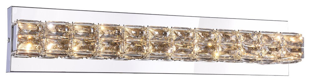 LED Wall Sconce, Chrome, 24"x4"x3"