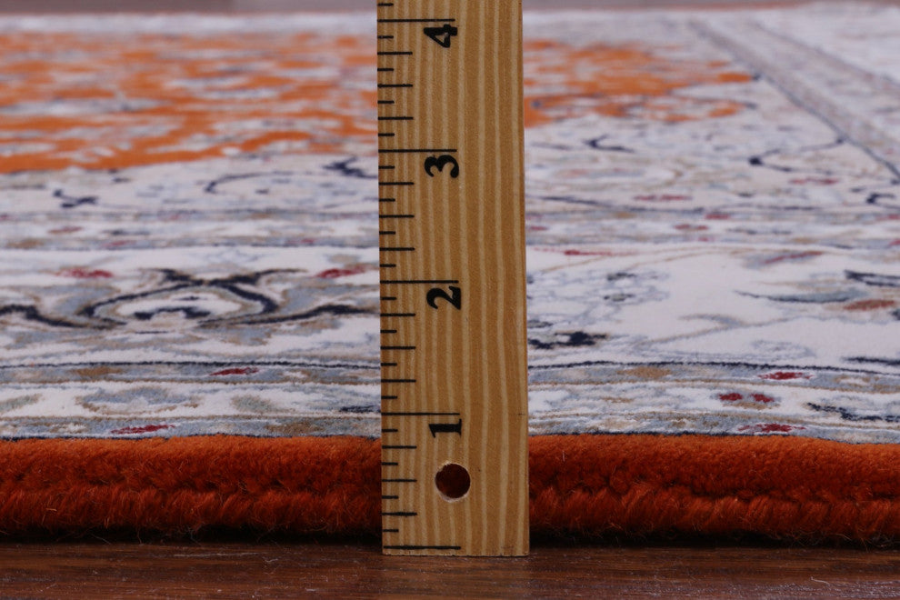 Persian Nain Wool & Silk Hand Knotted Rug 8' 1" X 10' 0" - Q13125