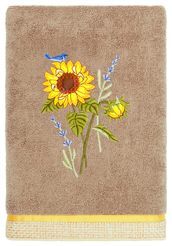 Linum Home Textiles 100% Turkish Cotton GIRASOL 4PC Embellished Towel Set