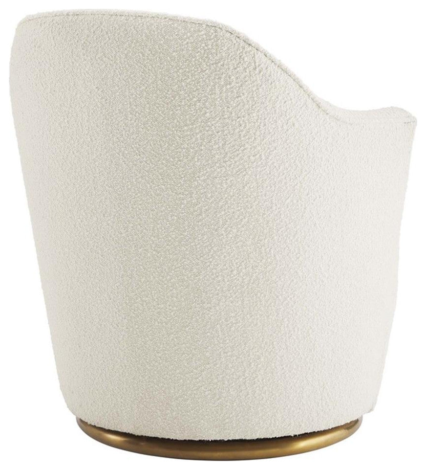 Nora Boucle Upholstered Swivel Chair, White