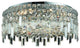 Elegant Maxim Flush Mount, Chrome Finish With Royal Cut Crystal