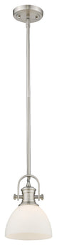 Hines Mini Pendant, Pewter, Opal Glass