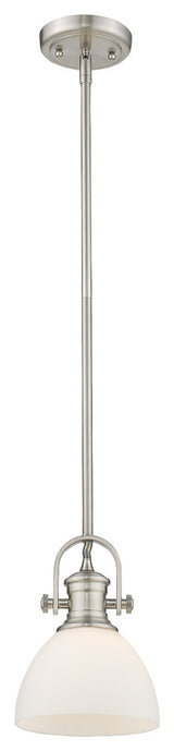 Hines Mini Pendant, Pewter, Opal Glass