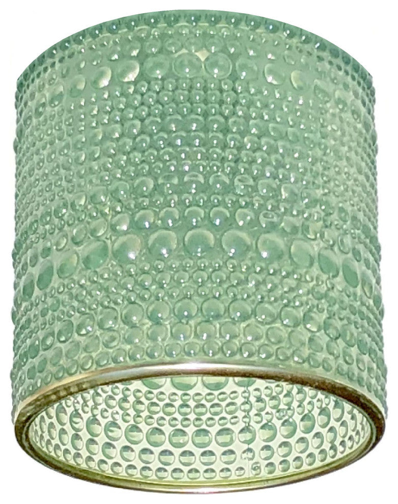 Bubble Glass Globe Pendant Lantern Metal Hood Insulator Bell Cap, Aqua