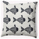 26x26" Fish Tales Nautical Decorative Indoor Pillow, Shark Blue