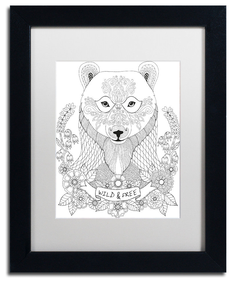 Hello Angel 'Animals 4' Art, Black Frame, 14"x11", White Matte