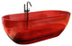 69" Solid Surface Freestanding Flatbottom Soaking Bathtub, Red