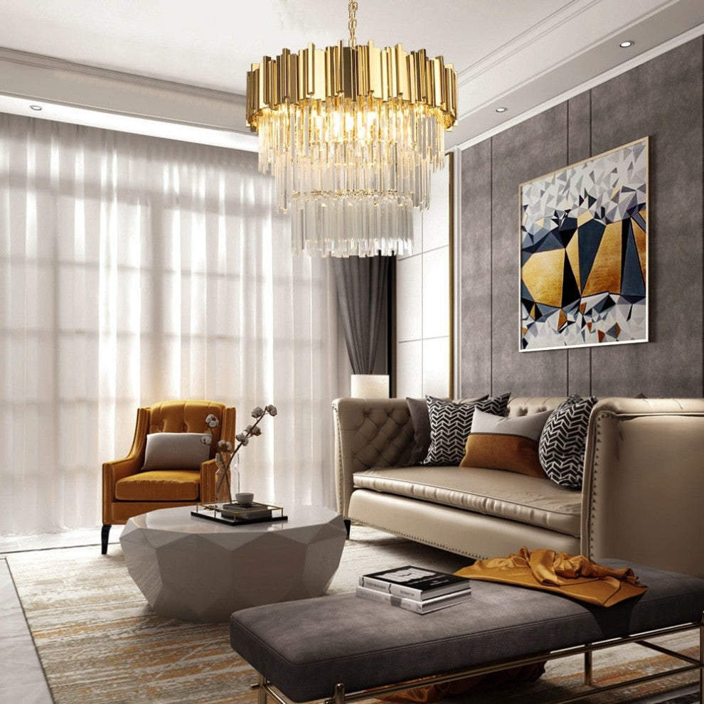 Gio Collection Crystal Chandelier, Diameter 40"