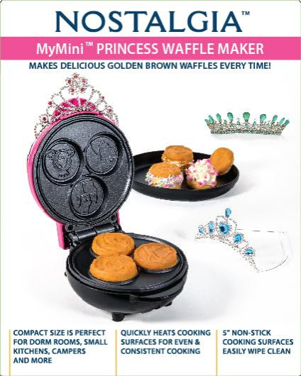 MyMini Personal Electric Animal Circus Waffle Maker, Waffle Iron, Princess